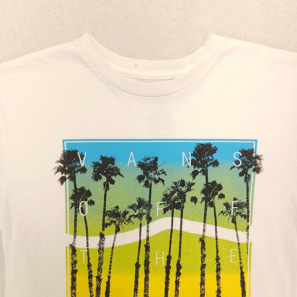 Vans Off the Wall Casual Crew Neck Graphic Shirt Mens Size Small S White